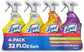 Lysol All Purpose Cleaner Spray, Multi-Purpose Disinfecting Spray, Kitchen & Bathroom Cleaner, Lemon Breeze, Lavender, & Mango Scents, 32oz (Pack of 4)