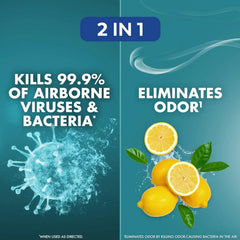 Lysol Air Sanitizer with Bacterial Odor Eliminator for Home & Office, Air Freshener Alternative, Simple Fresh Scent, 10 oz (Pack of 3)